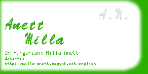 anett milla business card